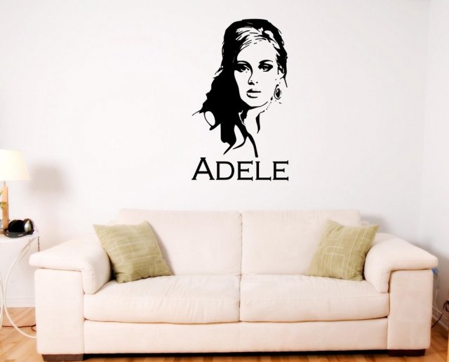 Adele Portrait - Celeb Silhouette Vinyl Decal | Wall Stickers Store ...