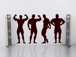 Set of Silhouettes of Bodybuilders
