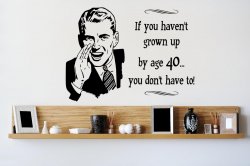 If you haven't grown up by age 40... you don't have to! Vinyl Vintage decoration