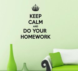 Keep calm and do your homework WALL STICKERS