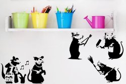 Banksy Large Collection Of Rats Version 3 - Set of 5 Rats