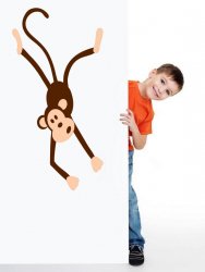 Adorable Monkey - Nursery / Kids Room Vinyl Decal