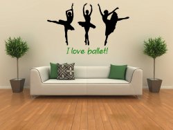 I love ballet! -  Large Vinyl Wall Sticker