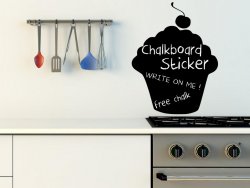 Cupcake Chalkboard - Kitchen / Dining Room Wall Sticker With Free Chalk And Spon