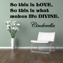 ' So this is LOVE, So this is what makes life divine. ' Cinderella Quote Vinyl W
