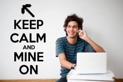 'Keep Calm and Mine On' - Minecraft Gamer's Room Wall Sticker