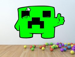Minecraft Creeper ver.2 - Gamer's Room Colourful Wall Sticker