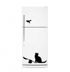 Banksy Cat and Mouse - Humorous Fridge Refrigerators Sticker