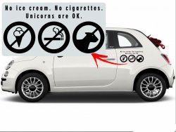 No ice cream. No cigarettes. Unicorns are OK - Car / Shopping Window Funny Stick
