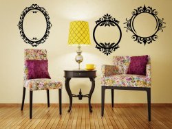 Set Of 3 Stylish Vintage Frames Picture Mounts Removable Wall Stickers