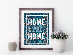 Home Sweet Home - Floral Poster Botanical Modern Print