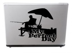 Designers - My perfect day - Wall / Car / Van / Laptop Decal For Anglers / Fishe