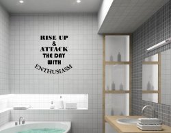 JC Design 'Rise Up & Attack The Day With Enthusiasm' Motivational Wall Quote