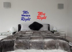 JC Design 'Mr Always Right' and 'Mrs Right' - Pair Of Amusing Stickers