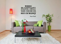 JC Design 'Wine is constant proof that God love us...' B.Franklin Quote Wall Dec