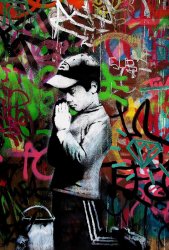 Stunning Poster BANKSY ' Forgive Us Our Trespassing! ' | Wall Stickers ...
