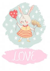 Cute Rabbit Girl LOVE Poster. COOL!!!