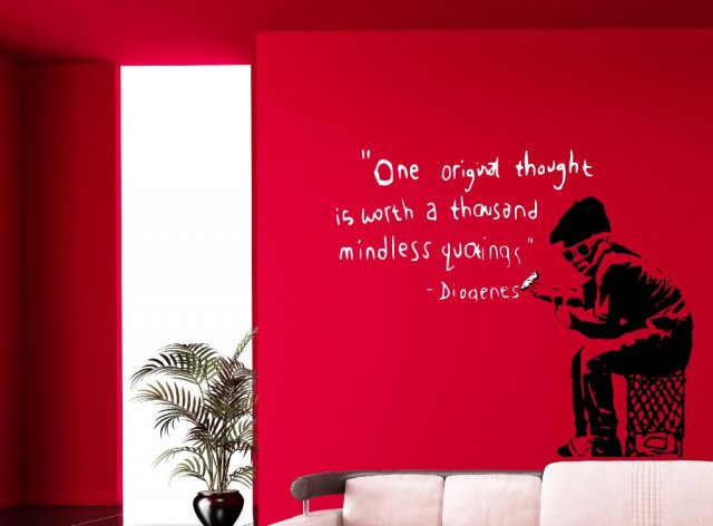 Banksy Wall Sticker One original thought is worth a thousand Decal Art Decor UK