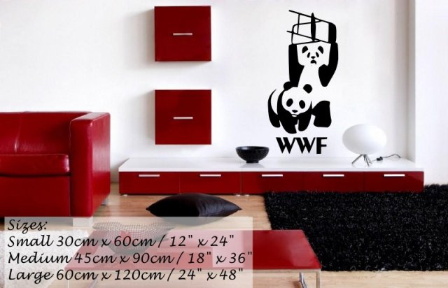 New! Many colours Banksy WWF Panda Sticker Wall Decals Wall Stickers 