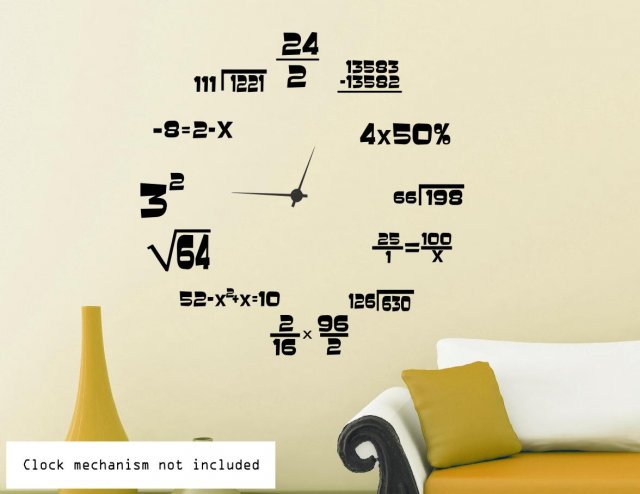 Maths Geeks' Clock Background  Wall Stickers Store - UK 