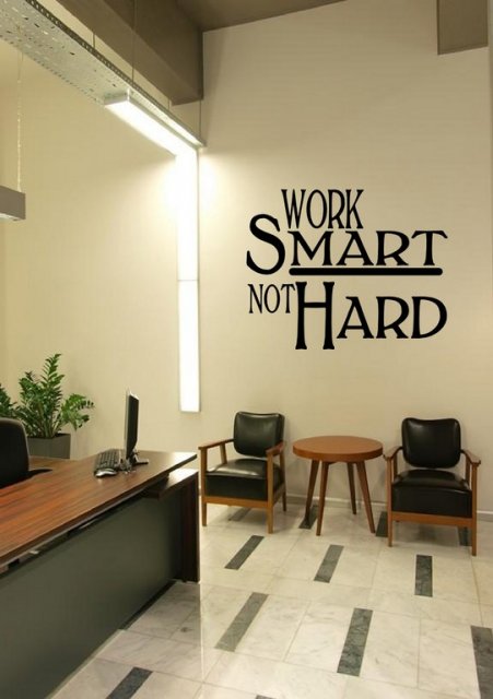 'Work smart not hard' - Motivational Quote - Wall Decor 
