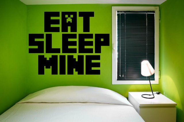 Eat Sleep Mine Gamer S Room Minecraft Giant Wall Decal