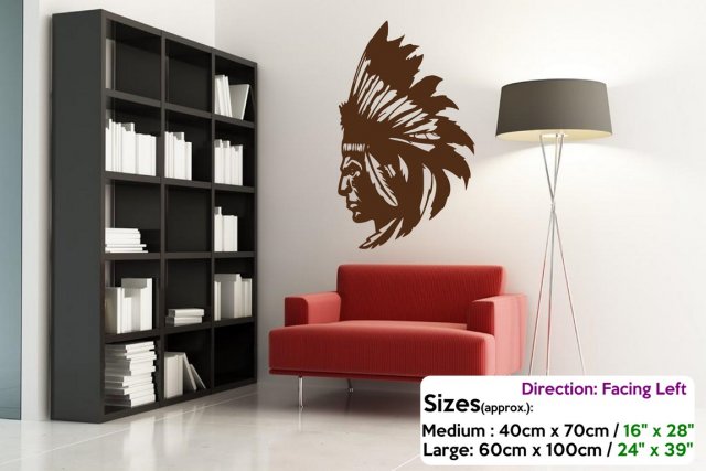 Amazing Dignified Indian Native American Vinyl Wall Sticker Wall Stickers Store Uk Shop 