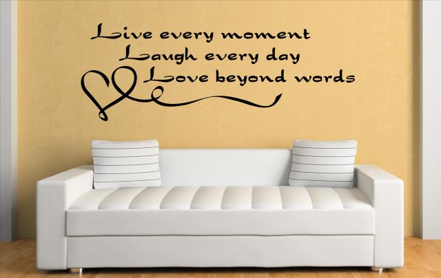 'Live every moment...' Wall Quote | Wall Stickers Store - UK shop with ...