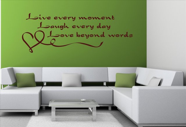 'Live every moment...' Wall Quote | Wall Stickers Store - UK shop with ...