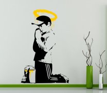 Banksy Style 'Forgive Us Our Trespassing' - Large Art Sticker