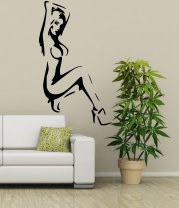 Sexy Naked Lady Silhouette Vinyl Art Decal