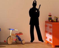 Silhouette of English Policeman  / Bobby Large Wall Decal