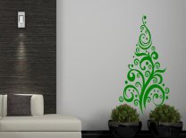 Swirly Christmas Tree Wall Sticker