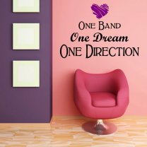 'One Band One Dream One Direction' - Girls / Teenager Room Wall Decoration