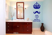 'Keep calm and grow a mustache' - Funny Vinyl Decal
