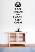 'I am Italian and I can't keep calm' - Amusing Vinyl Sticker