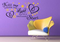 'Kiss me under the light of a thousand stars' Ed Sheeran Quote Wall Decal 