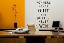 'Winners never quit and quitters never win' - Motivational Quote Wall Sticker