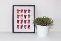 Warhol Diptych Style Set of Colourful Deers Poster