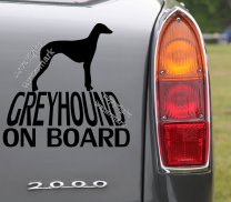 Greyhound on board Removable dog lover's car sticker, bumper decal