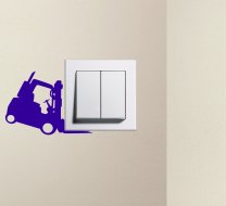 Designer - Funny Forklift Light Switch Sticker Wall Decal