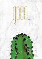 Stylish Cactus GOOD with Marble Background Scandi Poster