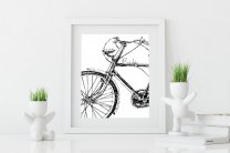 Bike Ride Black & White Scandinavian Nordic Simple Poster Design Hygge Print
