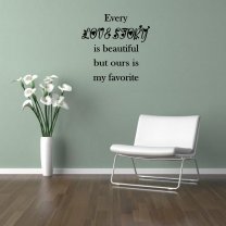 JC Design 'Every love story is beautiful but our is my favorite.' - Huge Wall Decoration