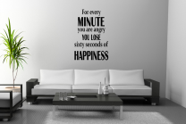 JC Design 'For every minute you are angry you lose sixty seconds of happiness.' Vinyl Wall Quote