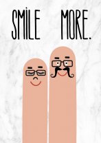 Smile More. Funny Poster Mr and Mrs Fingers