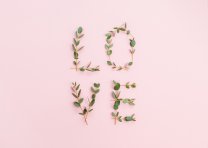 Nature Love on Baby Pink background Peaceful Poster
