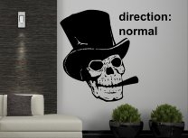 Skull With Hat And Cigar - Wall Sticker