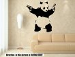 Banksy Style Panda With Guns Art Sticker