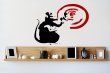 Banksy Style Sonar Rat Art Sticker